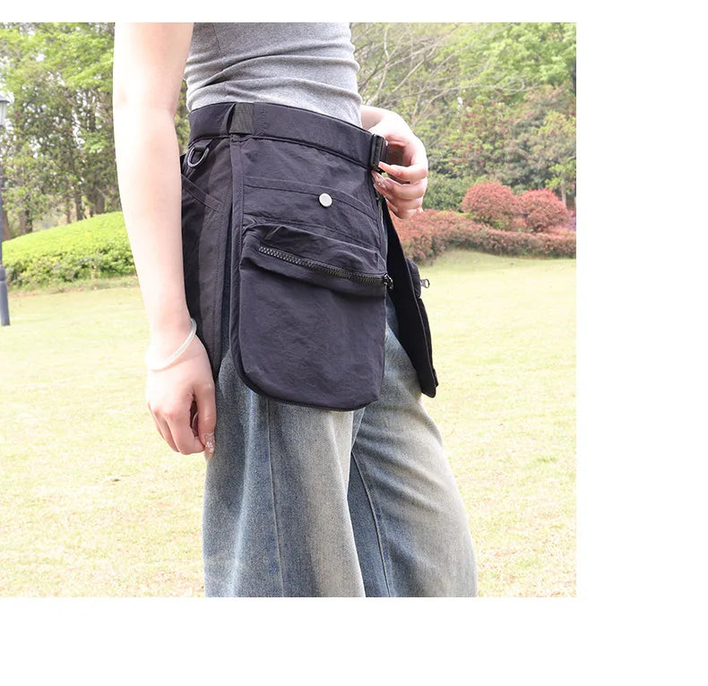 Waterproof Multi-pocket Half Apron Makeup Artist Hairdresser Outdoor Running Waist Apron