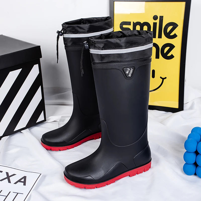 German Style Thickened Long High-Tube Rain Boots Men's Anti-Slip Outdoor Camping Fishing Snake Bite Proof Water Shoes