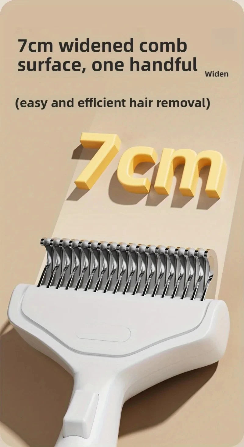 Pet Hair Removal Comb Curved Stainless Steel Teeth for Dogs Cats Detangling Brush for Long Thick Hair Professional Grooming Tool
