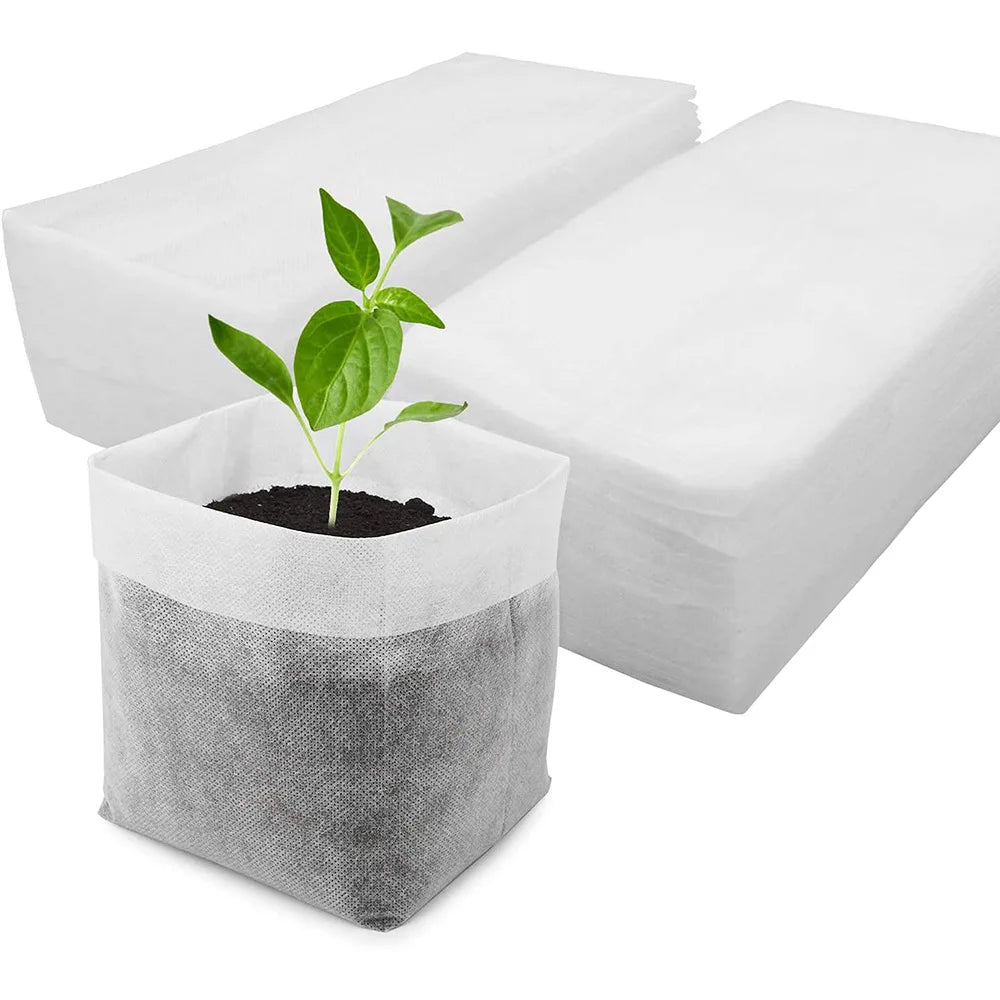 100Pcs Plant Grow Bags Nursery Bags Seeds To Sow Flower Pots Biodegradable Non-woven Fabric For Home Garden Accessories Tools