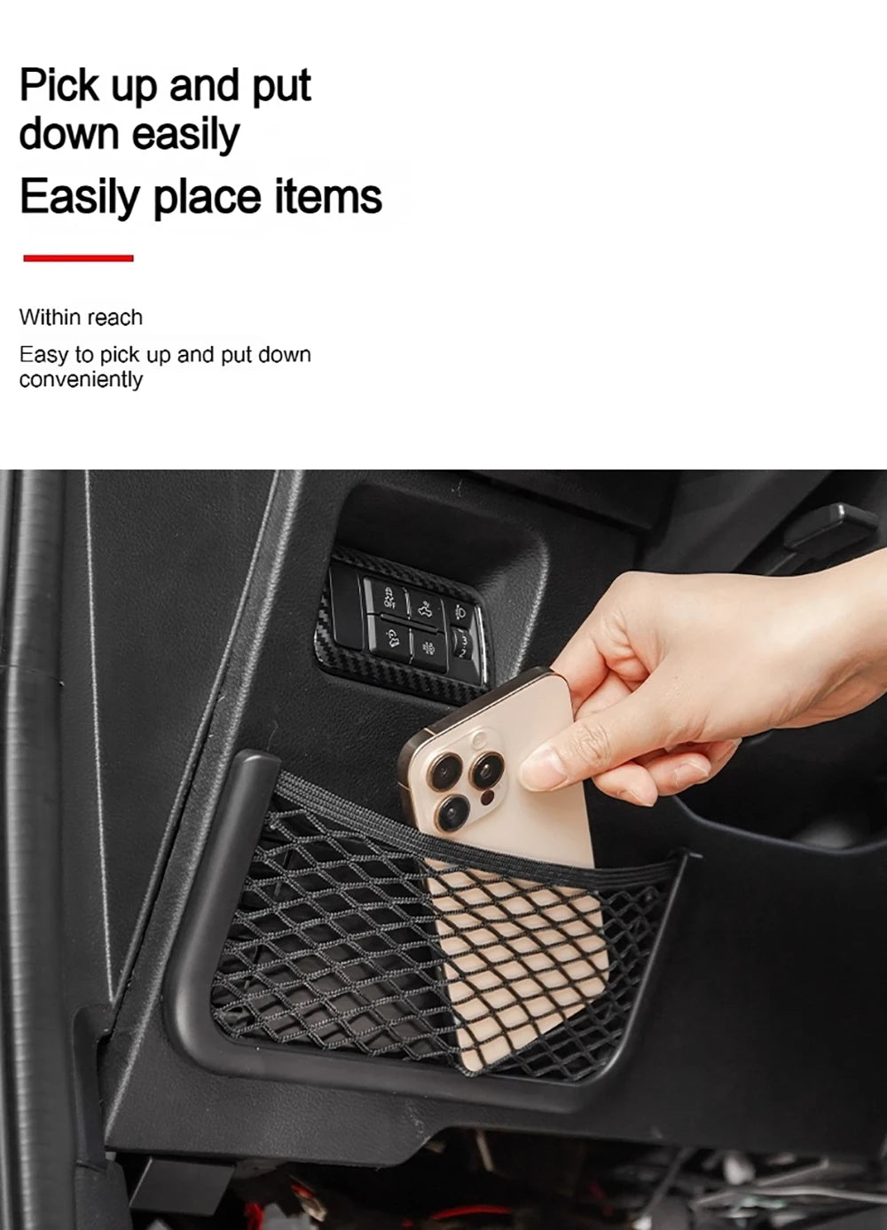 Car Organizer Mesh Storage Bag Net Pocket Mobile Phone Holder Multi Function Car Storage Net for RV Truck SUV Car Accessories