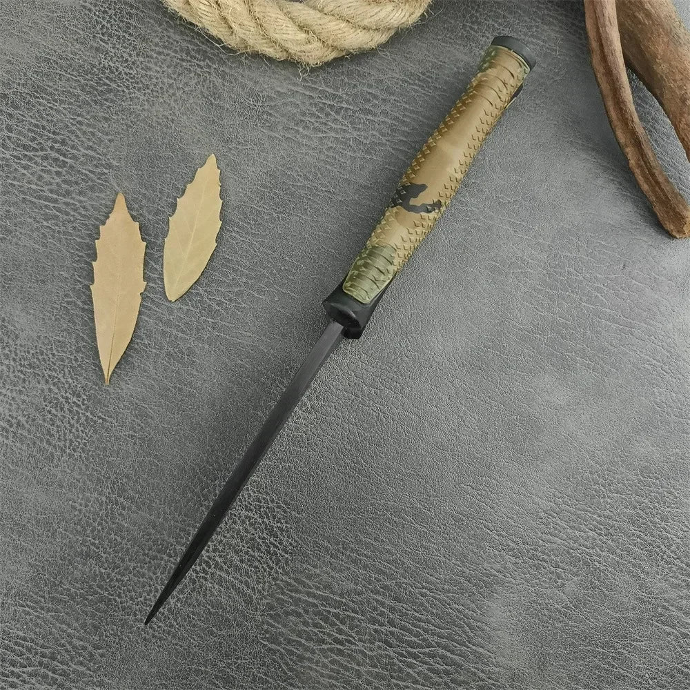 Camouflage GB 1500 StrongArm Full Tang Fixed Blade Knife 8Cr13Mov Black Blade Rubber Handles Tactical Hunting Military Knives