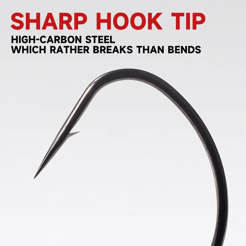 Supercontinent 10pcsB94Fishing hook Offset 6# - 3/0# crank hook for soft worm bait fishhook crankbait fishing tackle accessories