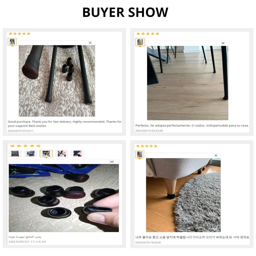 16PCS Black Silicone Chair Leg Floor Protectors with Wrapped Felt Bar Stool Chair Leg Caps Furniture Leg Feet Protection Cover