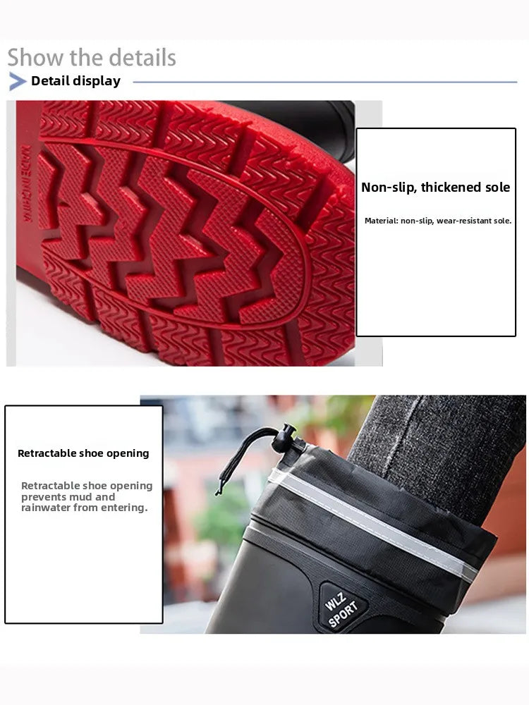 German Style Thickened Long High-Tube Rain Boots Men's Anti-Slip Outdoor Camping Fishing Snake Bite Proof Water Shoes