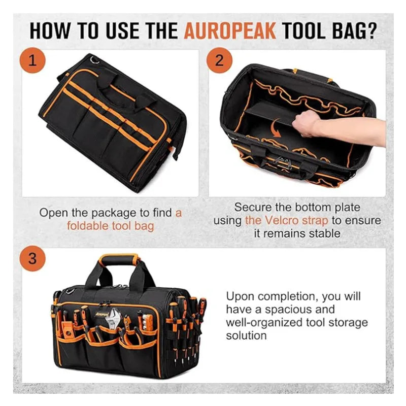 DGEV Tool Tote, Tool Bag Organizer, Electrician Tool Bag,  Tool Bag, Tool Caddy, Tool Bags for Electricians