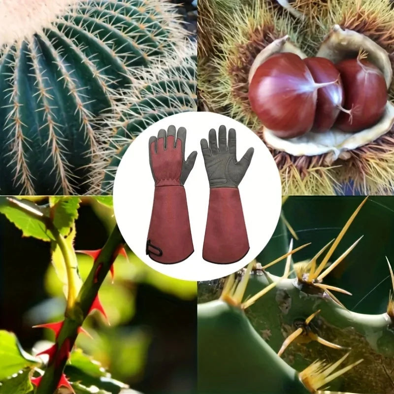 Long Style Gardening Gloves Thorn Proof Gloves Canvas Rose Pruning Garden Gloves with Touch Screen Breathable Work Gloves