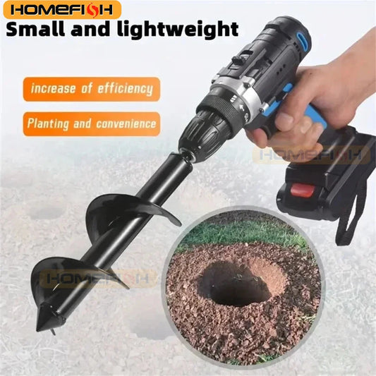 Garden Auger Spiral Drill Bit With 3/8" Hex Drive Drill Planting Hole Digger Tool Loose Soil Drill Bit Accessories