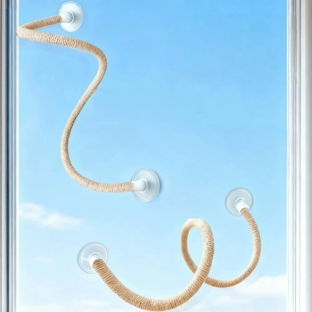 Linen Rope DIY Bendable Perch for Birds Non-slip Comfortable Grip Suction Cup Bird Climbing Rope Stable Durable