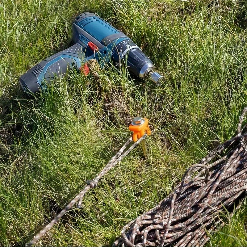 Heavy Duty Tent Stakes,  Metal Ground Anchor Screw-In, Threaded Ground Anchors with Hex Head