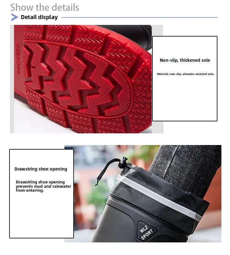 German Style Thickened Long High-Tube Rain Boots Men's Anti-Slip Outdoor Camping Fishing Snake Bite Proof Water Shoes