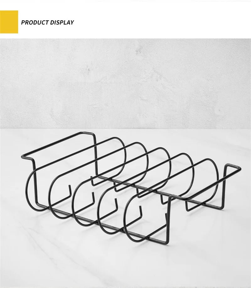BBQ Steak Racks Non-Stick Coated Steel Roasting Barbecue Rib Meat Lamb Roasting Grilling Stand Holds Outdoor Picnic Rib Rack