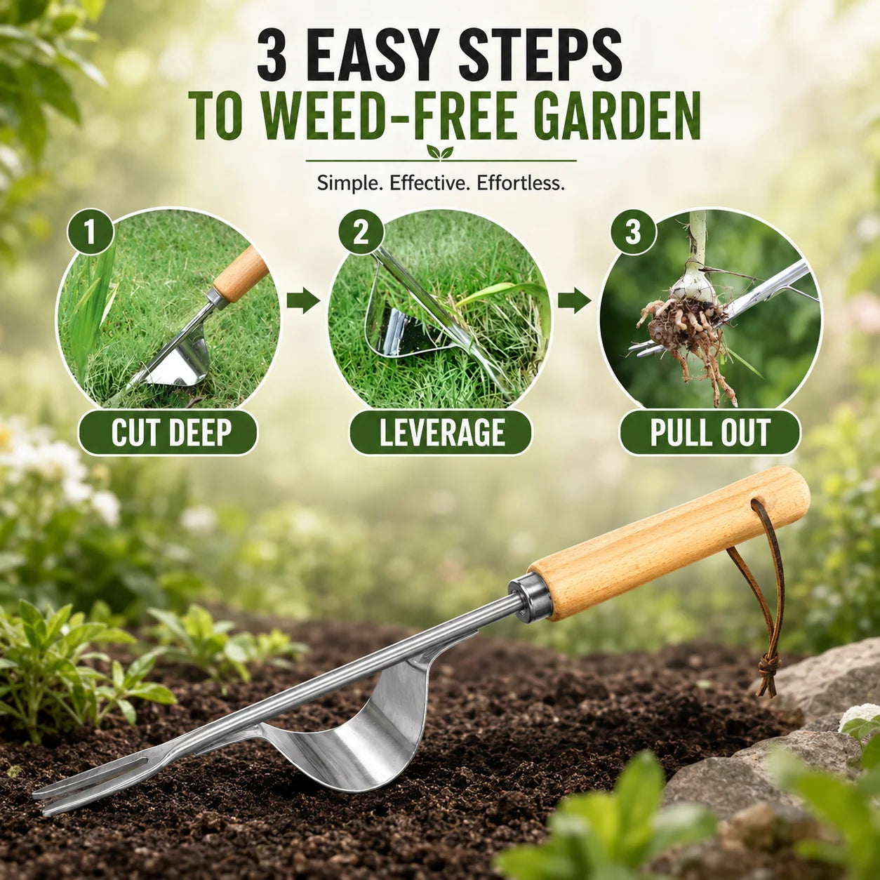 Manual Weed Remover, Stainless Steel Spatula Weed Puller, Garden Crack Weeder for Yard Patio Hoe Gardening Tool