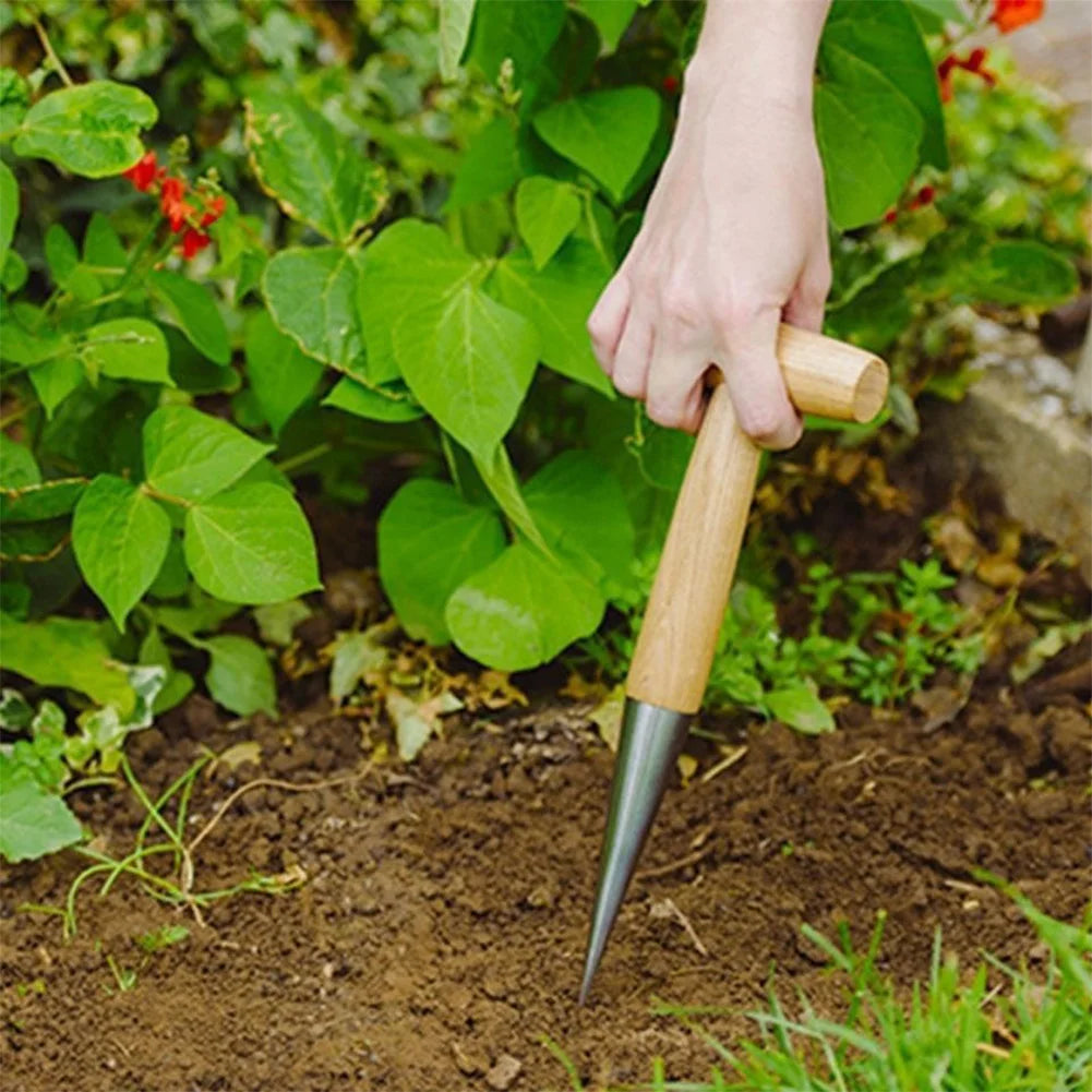 1/2PCS T-Wood Handle Hand Sow Dibbler Sowing Seeds Bulbs Digging Garden Dibber Planter Tool Transplanting Seed Dispenser Garden