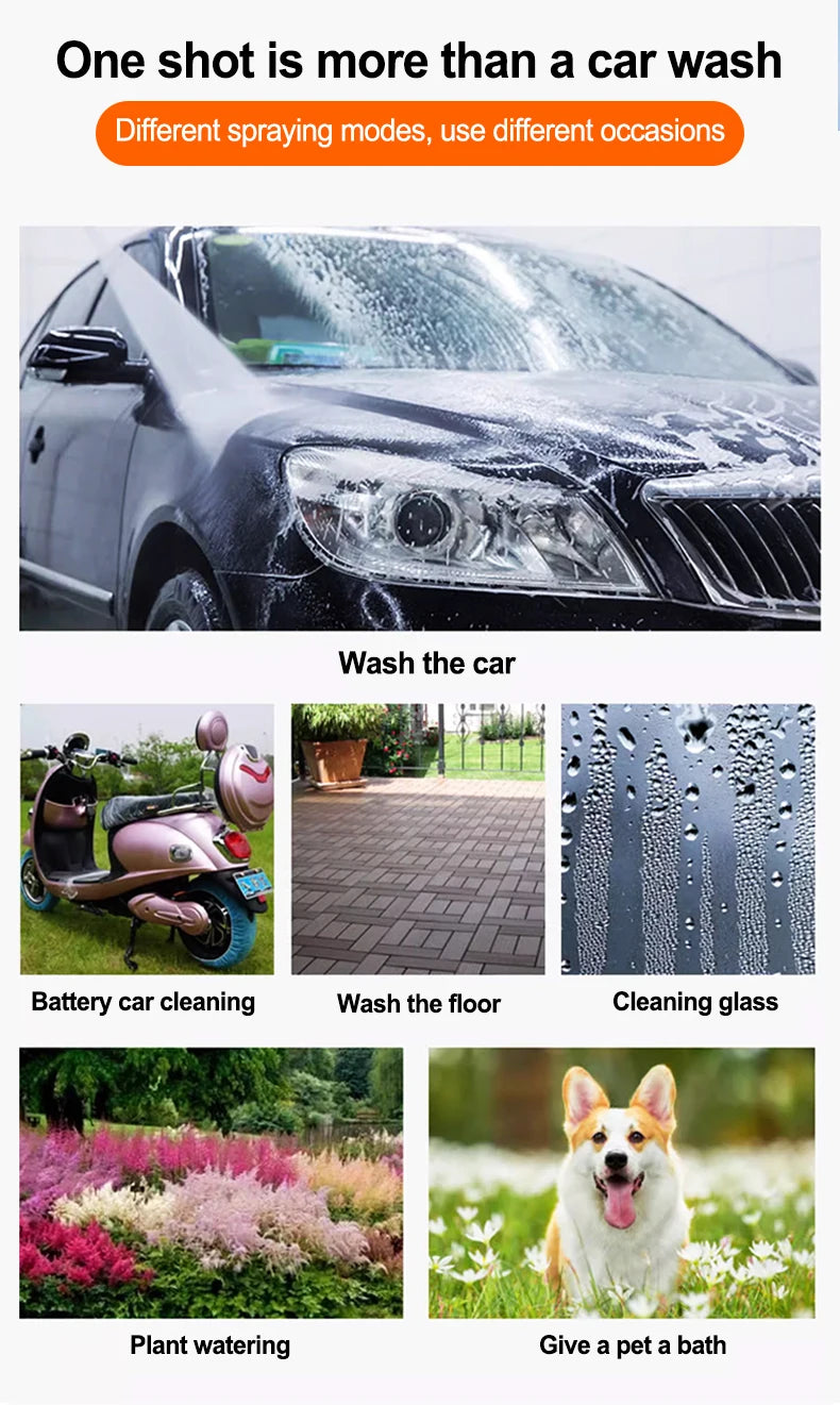 Car wash gun Spray Lawn Watering Multi-Function Car Wash High Pressure Durable Hand-Held Tools Hose Sprinkle Nozzle Garden