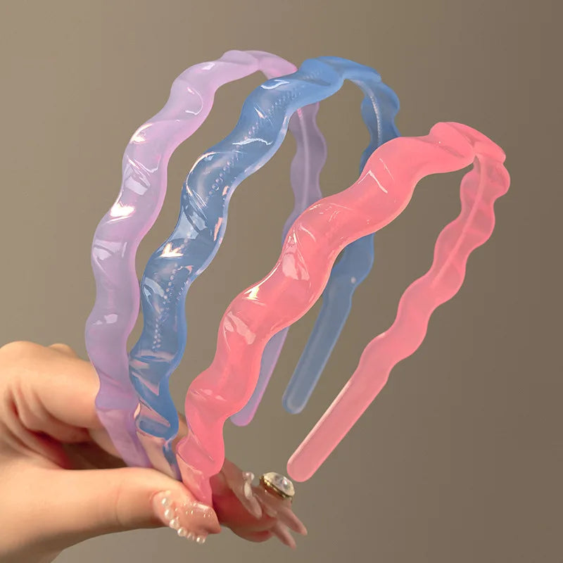 Cute Candy Jelly Color Hairbands with Tooth for Women Girls Anti-Skid Hairband Wash Face Hair Bands Korean Hair Accessories