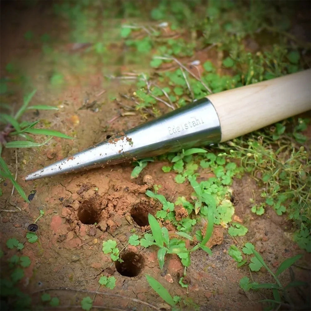 1/2PCS T-Wood Handle Hand Sow Dibbler Sowing Seeds Bulbs Digging Garden Dibber Planter Tool Transplanting Seed Dispenser Garden
