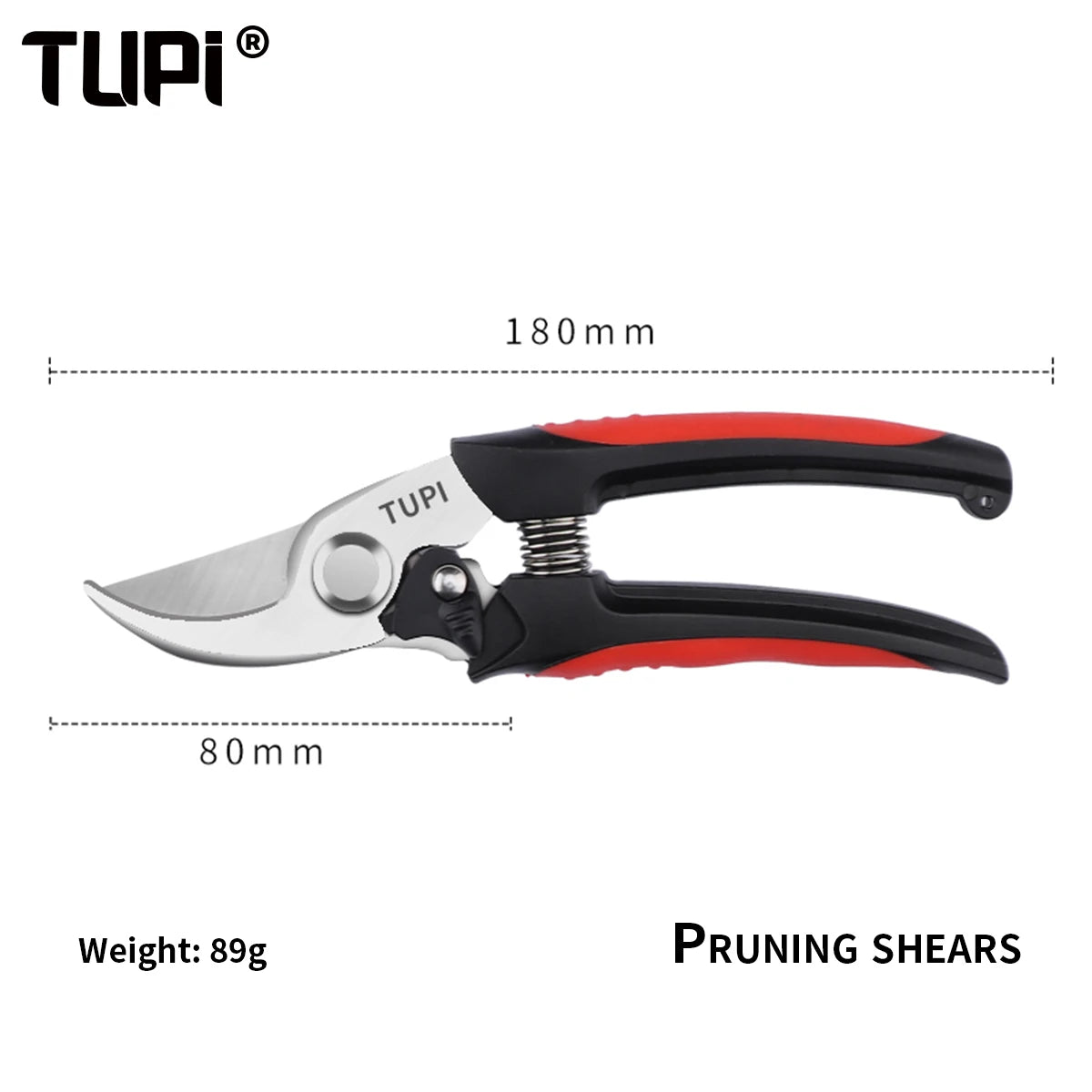 TUPI Stainless Steel Pruning Shears Sharp Branch Scissors with Non Slip Handle for Garden Fruit Tree Trimming Tools
