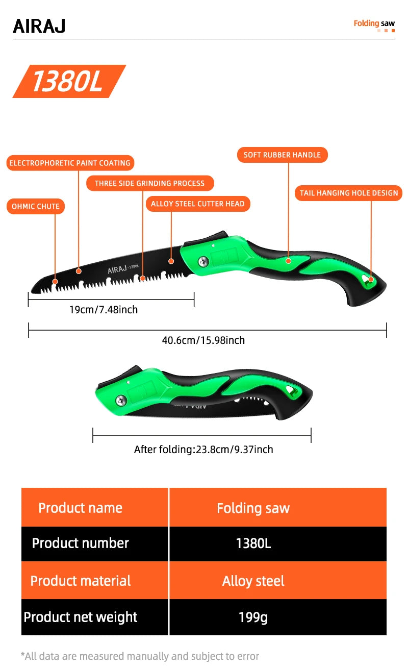 AIRAJ Multifunctional Folding Saw Steel Sharp And Wear-Resistant Portable Household Hand Saw Woodworking Saw