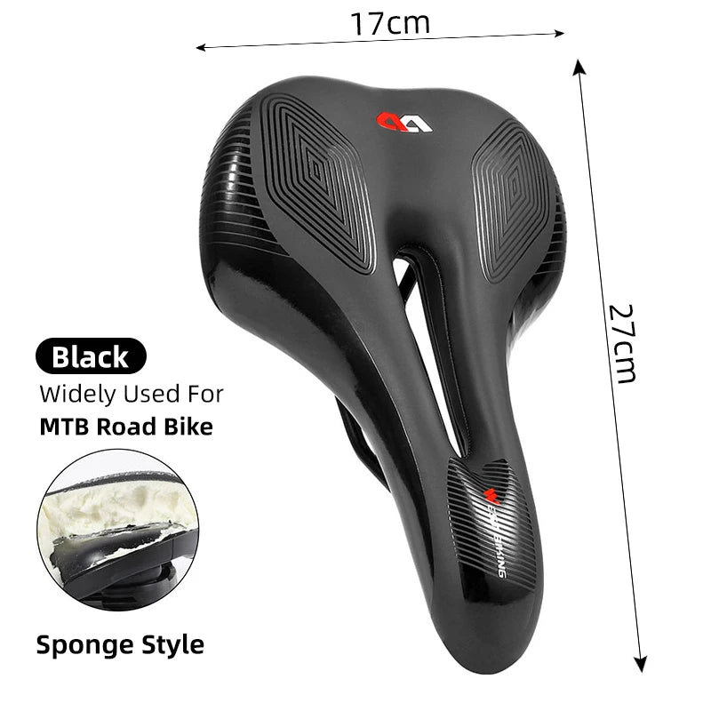 WEST BIKING MTB Bike Bicycle Saddle Rail Hollow Breathable Absorption Rainproof Soft Comfortable Sponge Casual Road Cycling Seat