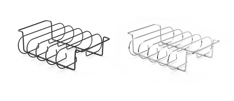 BBQ Steak Racks Non-Stick Coated Steel Roasting Barbecue Rib Meat Lamb Roasting Grilling Stand Holds Outdoor Picnic Rib Rack
