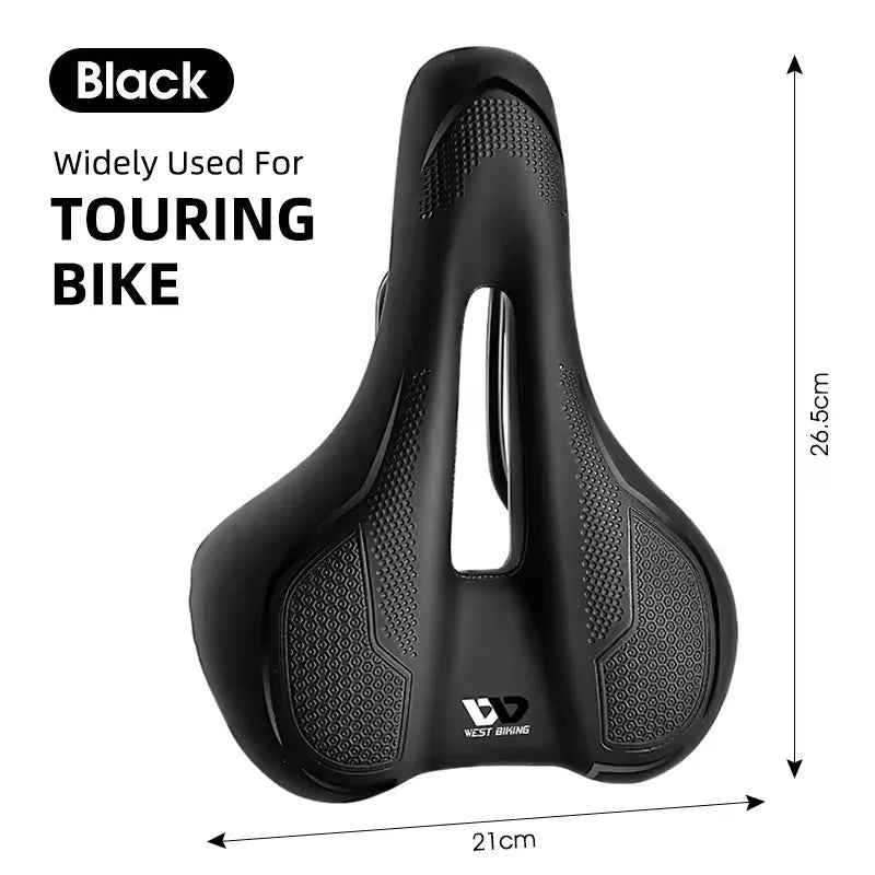 WEST BIKING MTB Bike Bicycle Saddle Rail Hollow Breathable Absorption Rainproof Soft Comfortable Sponge Casual Road Cycling Seat