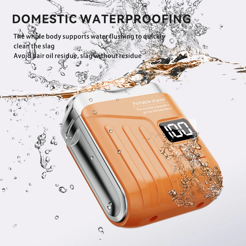 Mini Portable Electric Shaver for Men, USB Rechargeable Dual Blades Beard Trimmer, Wet & Dry Use Face Razor for Home Travel
