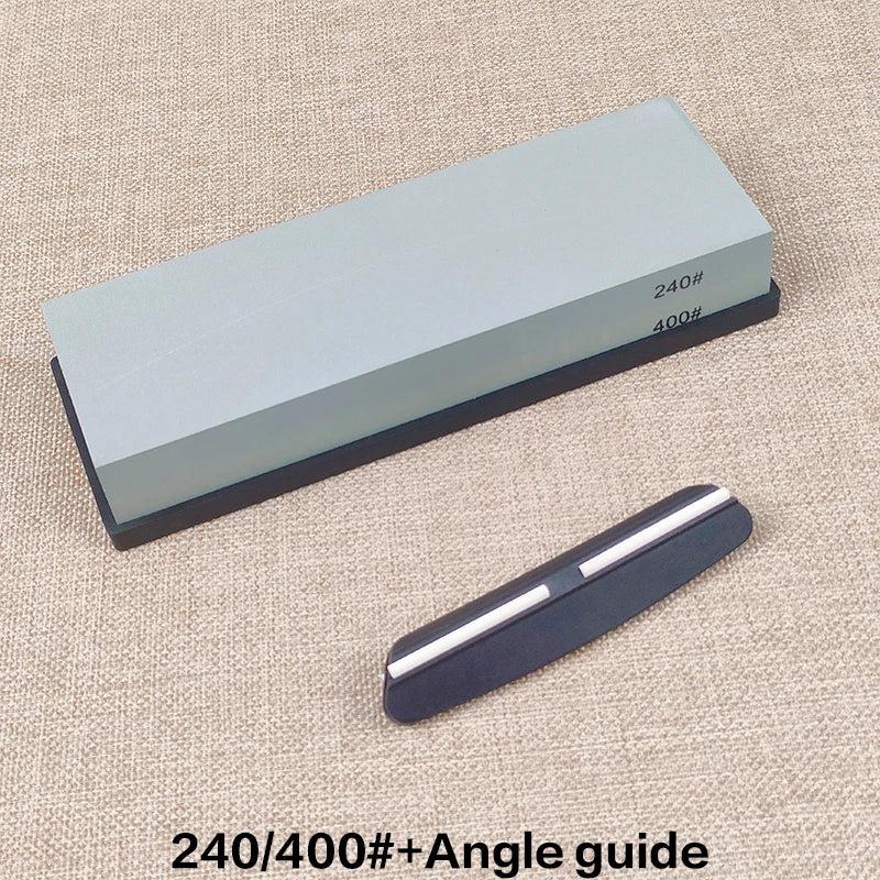 Professional Knife Sharpening Stone Kit 400/1000 3000/8000 Grit Non-slip Bamboo Base Double-side Knife Whetstone Angle guide