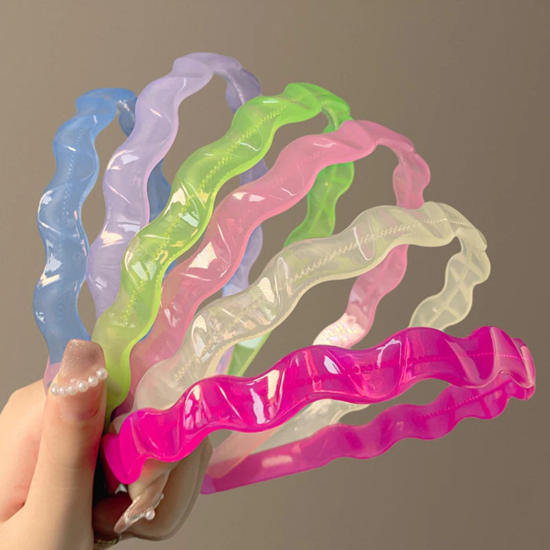 Cute Candy Jelly Color Hairbands with Tooth for Women Girls Anti-Skid Hairband Wash Face Hair Bands Korean Hair Accessories