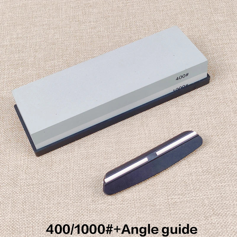 Professional Knife Sharpening Stone Kit 400/1000 3000/8000 Grit Non-slip Bamboo Base Double-side Knife Whetstone Angle guide