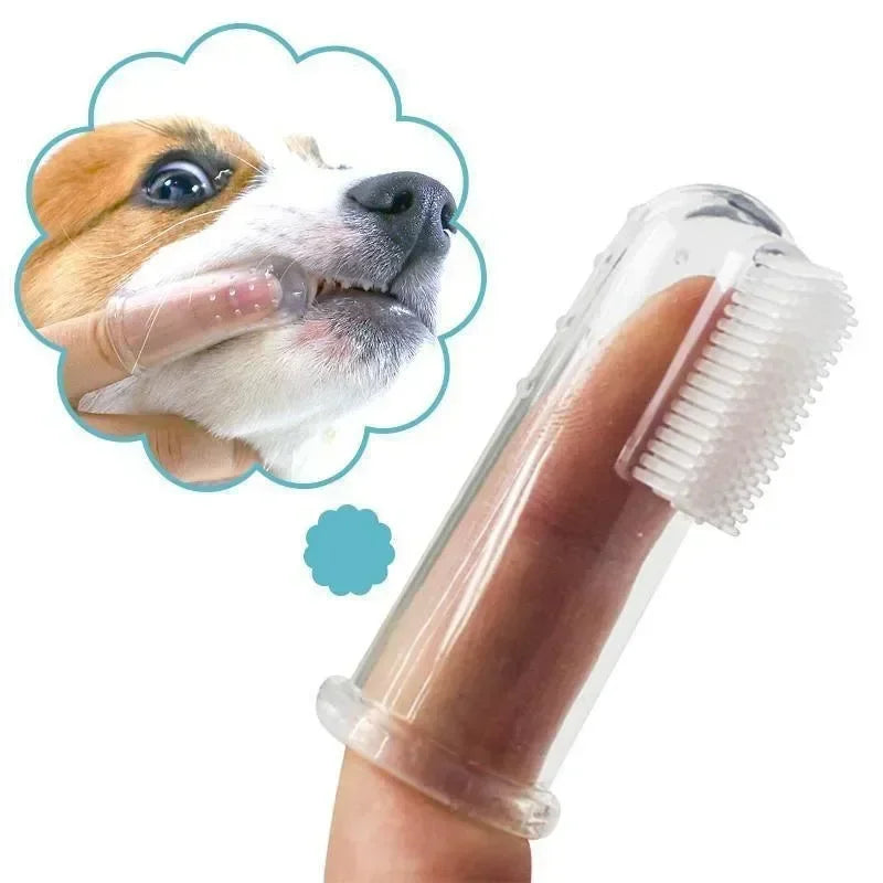 5pcs Super Soft Pet Finger Toothbrush Dog Brush Bad Breath Tartar Teeth Care Tool Dog Pet Supplies Cepillo Para Perro