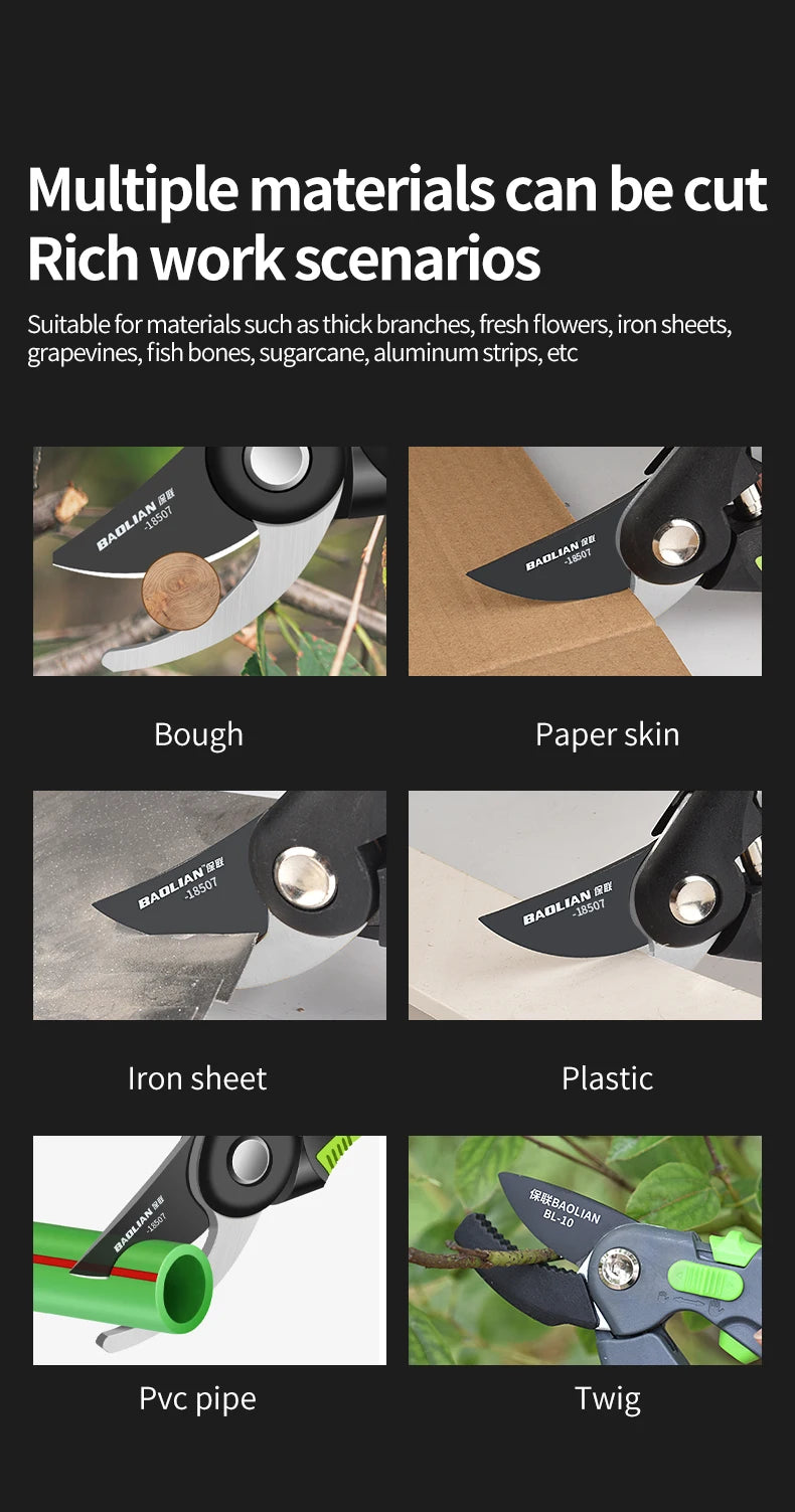 Industrial Grade Pruning Shears Are Labor-Saving Gardening Tools With Sharp, Durable, And Non Slip Scissors