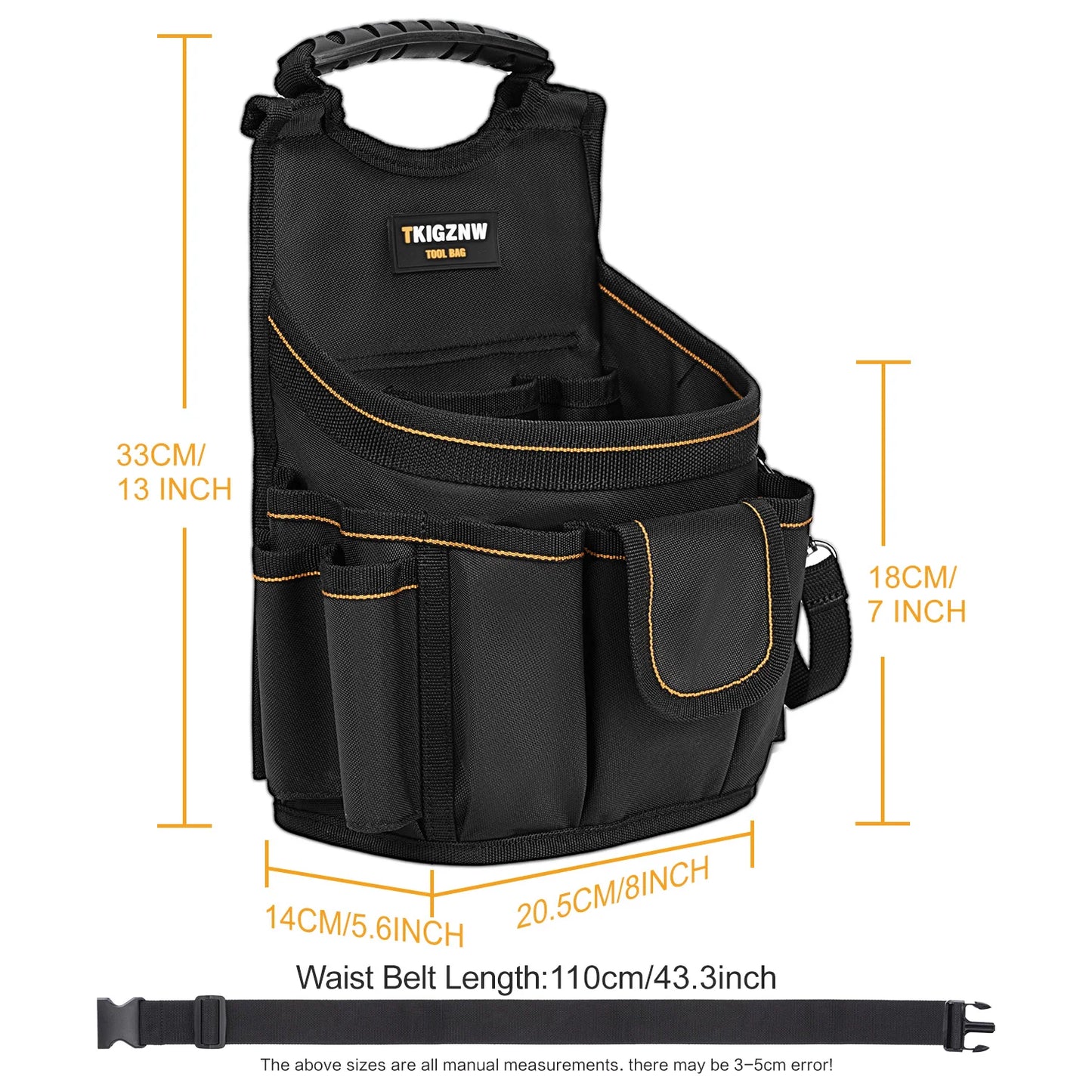 TkigznwTool Belt Bag 18 Pockets Tool Pouch