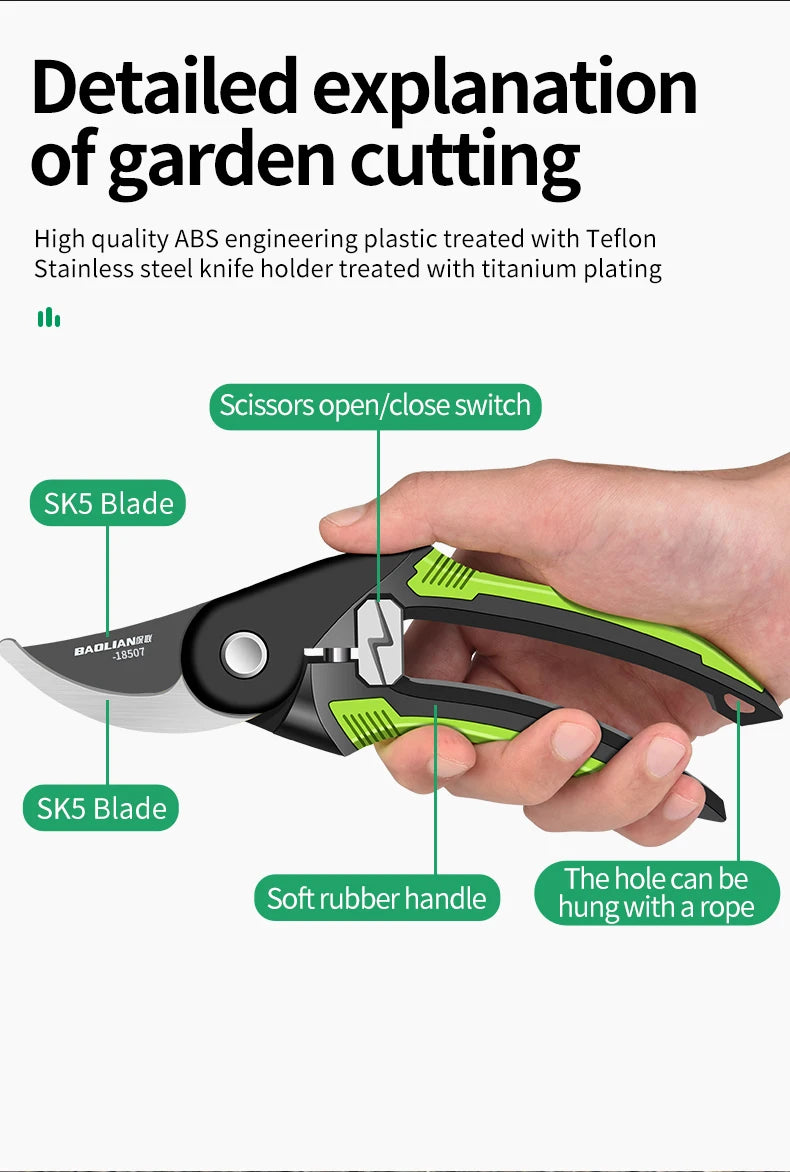 Industrial Grade Pruning Shears Are Labor-Saving Gardening Tools With Sharp, Durable, And Non Slip Scissors