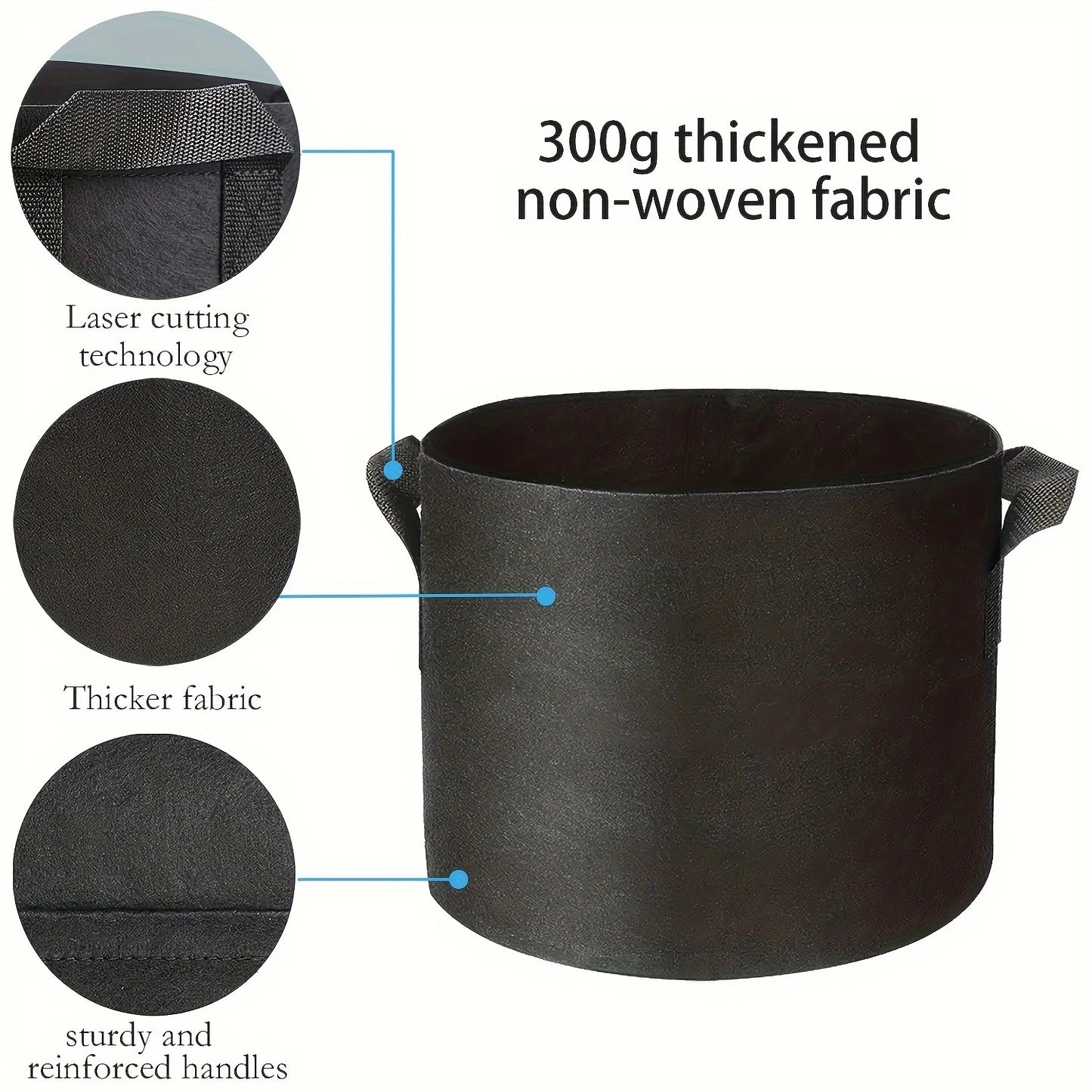 10 Gallon Grow Bags for Vegetable/Flower/Plant, 5 Gallon Aeration Fabric Pots with Handles Cloth Pots for Plants Garden Gift