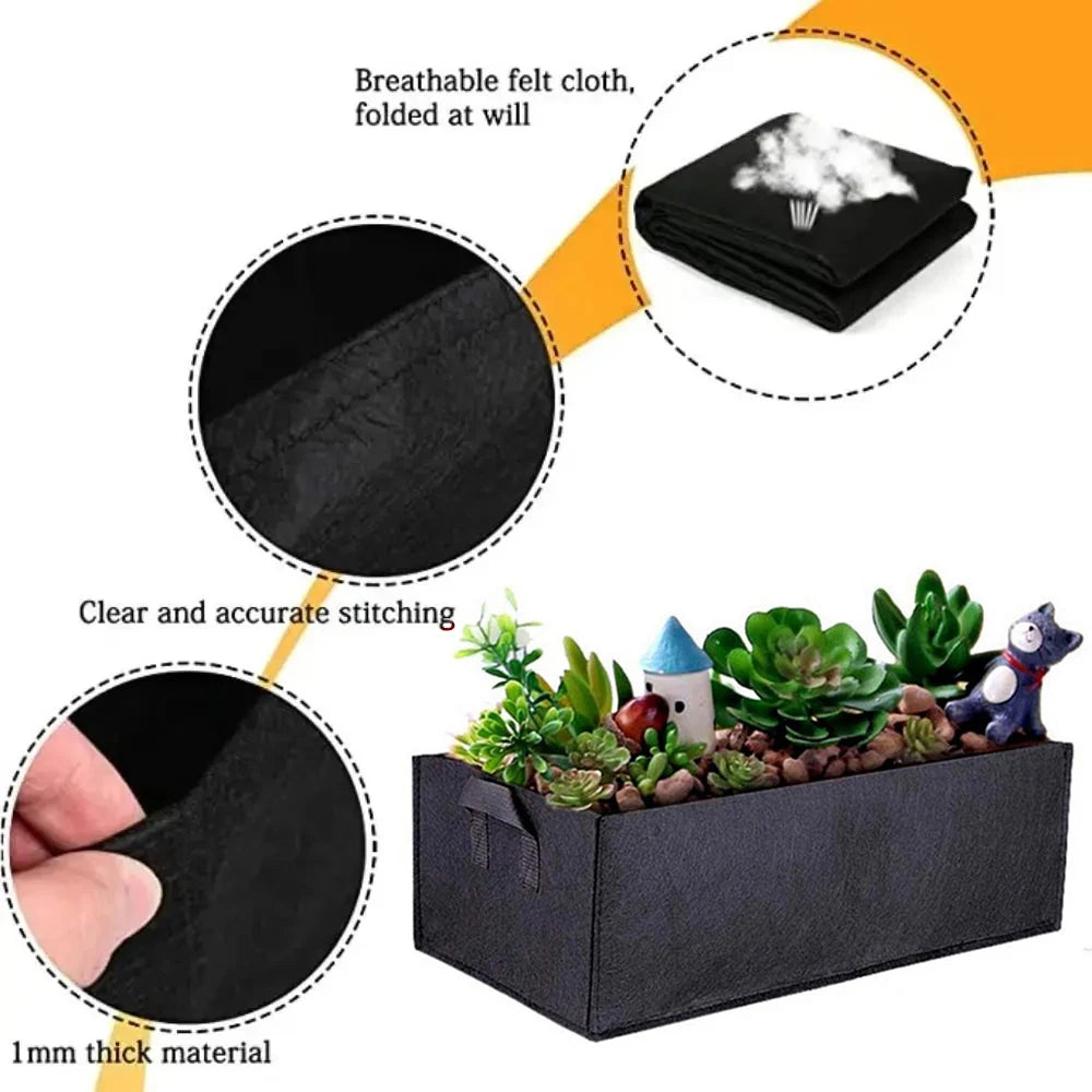 Garden Square Felt Growing Bucket Plant Growth Bag Multi-Functional Vegetable Plant Non-Woven Felt Growing Bag