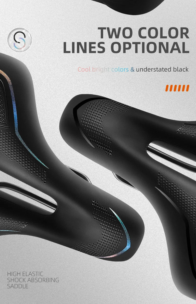 WEST BIKING MTB Bike Bicycle Saddle Rail Hollow Breathable Absorption Rainproof Soft Comfortable Sponge Casual Road Cycling Seat