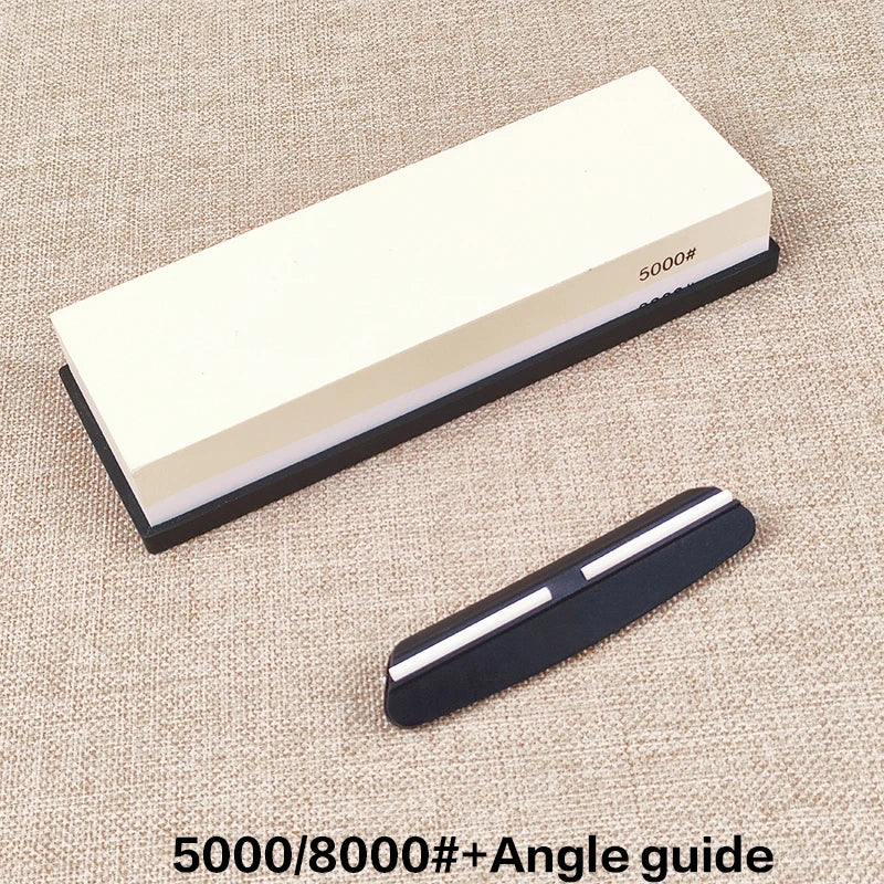 Professional Knife Sharpening Stone Kit 400/1000 3000/8000 Grit Non-slip Bamboo Base Double-side Knife Whetstone Angle guide
