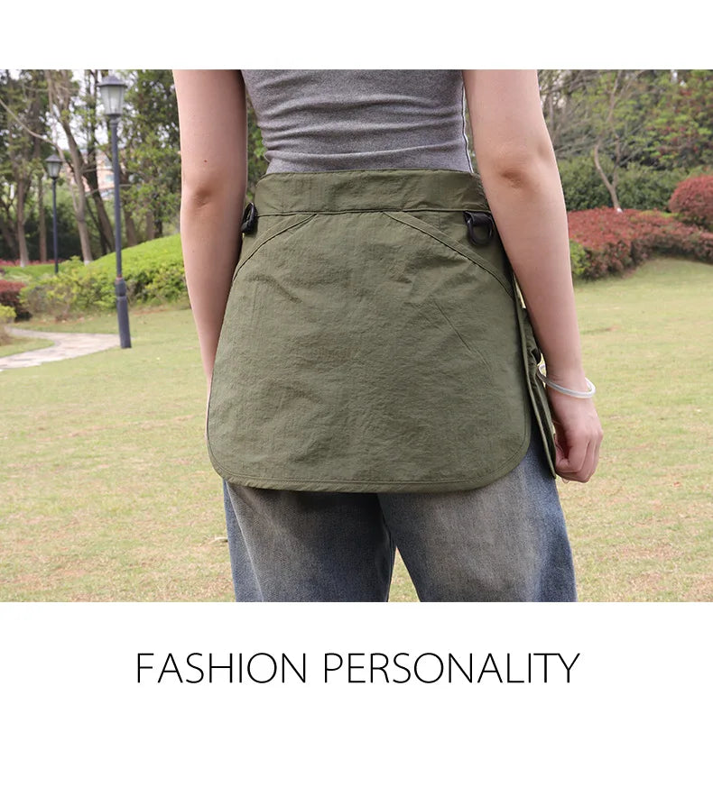 Waterproof Multi-pocket Half Apron Makeup Artist Hairdresser Outdoor Running Waist Apron