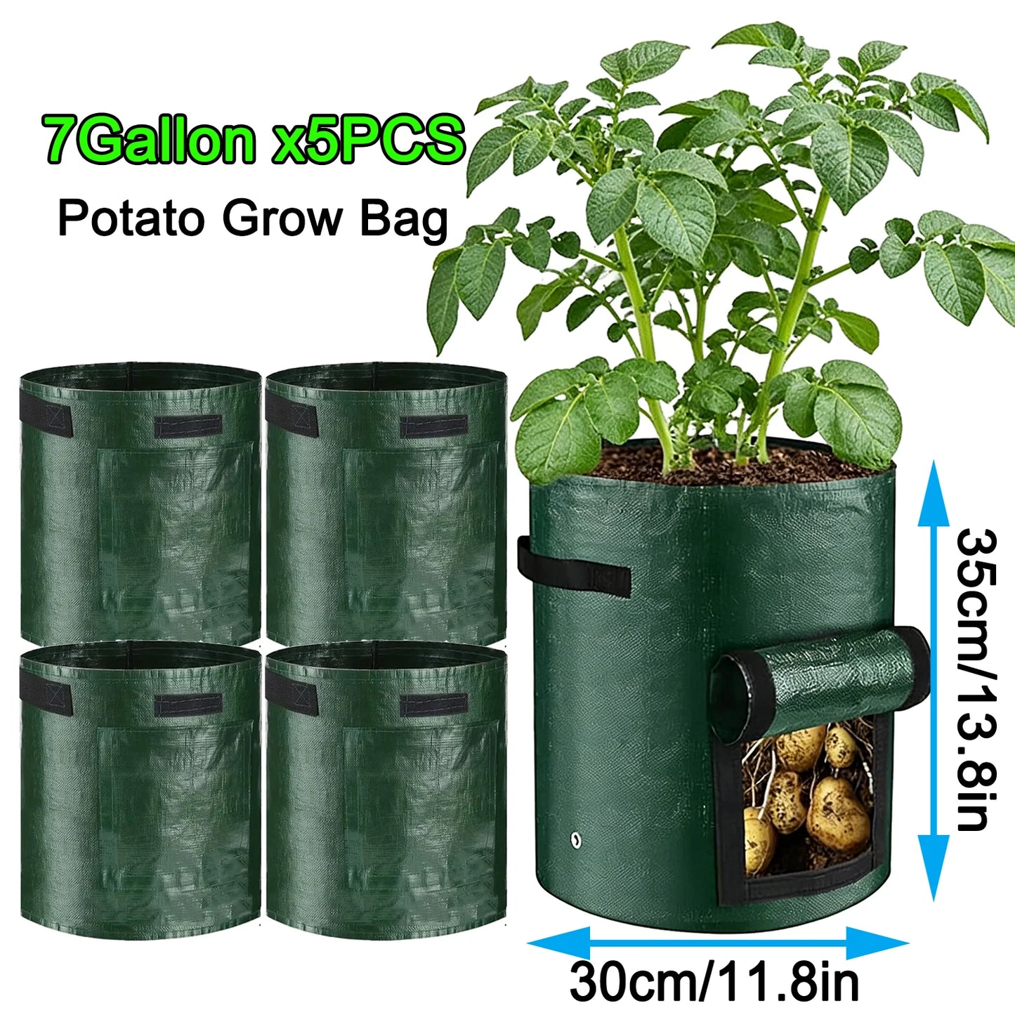 50PCS 7 Gallon Grow Bags for Vegetables Plants with Handles Pots for Plants Form for Garden Flower Pots for Outdoor &Living Room