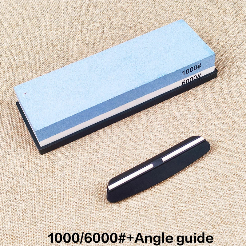 Professional Knife Sharpening Stone Kit 400/1000 3000/8000 Grit Non-slip Bamboo Base Double-side Knife Whetstone Angle guide