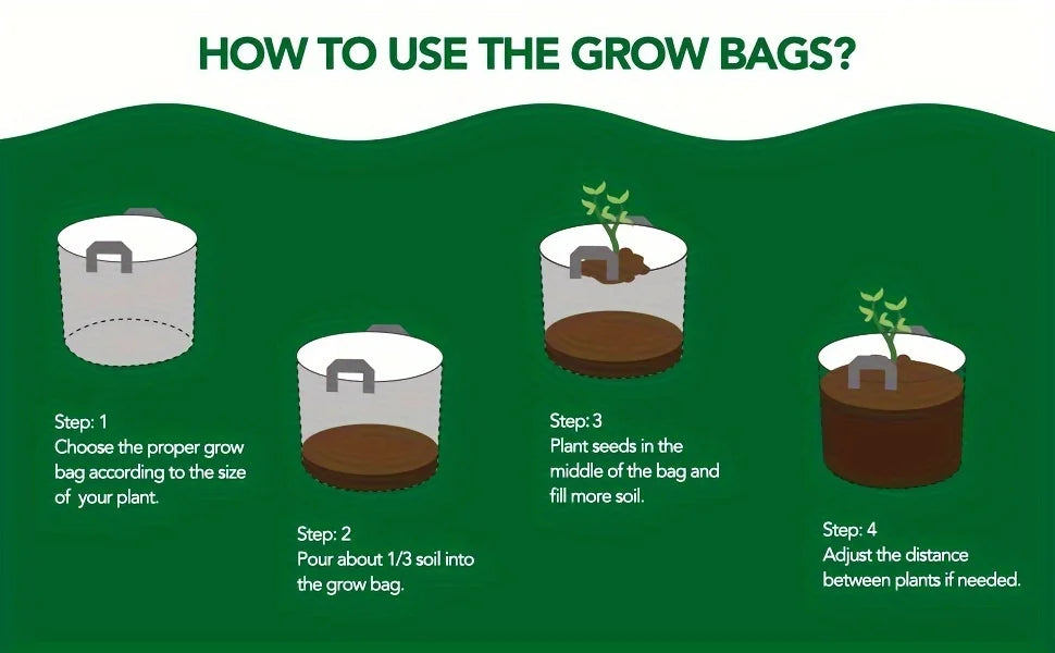 10 Gallon Grow Bags for Vegetable/Flower/Plant, 5 Gallon Aeration Fabric Pots with Handles Cloth Pots for Plants Garden Gift