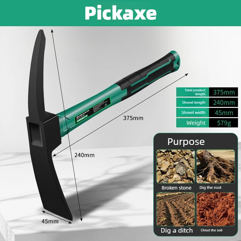 BAOLIAN Gardening Tool Sets Shovel Hoe Harrow with Anti Slip Rubber Handle Garden Lawn Farmland Transplant Gardening Bonsai Tool