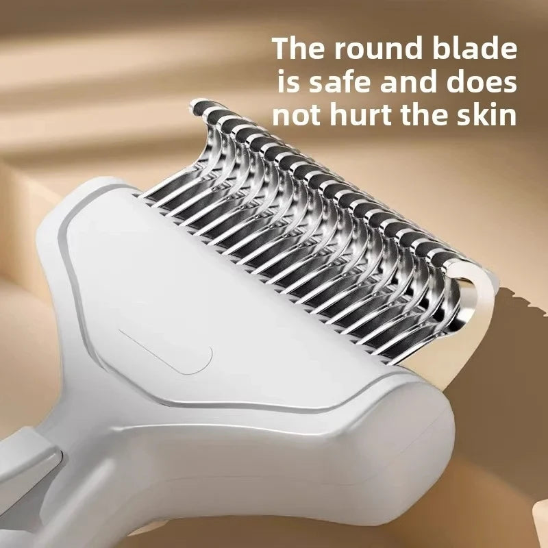 Pet Hair Removal Comb Curved Stainless Steel Teeth for Dogs Cats Detangling Brush for Long Thick Hair Professional Grooming Tool