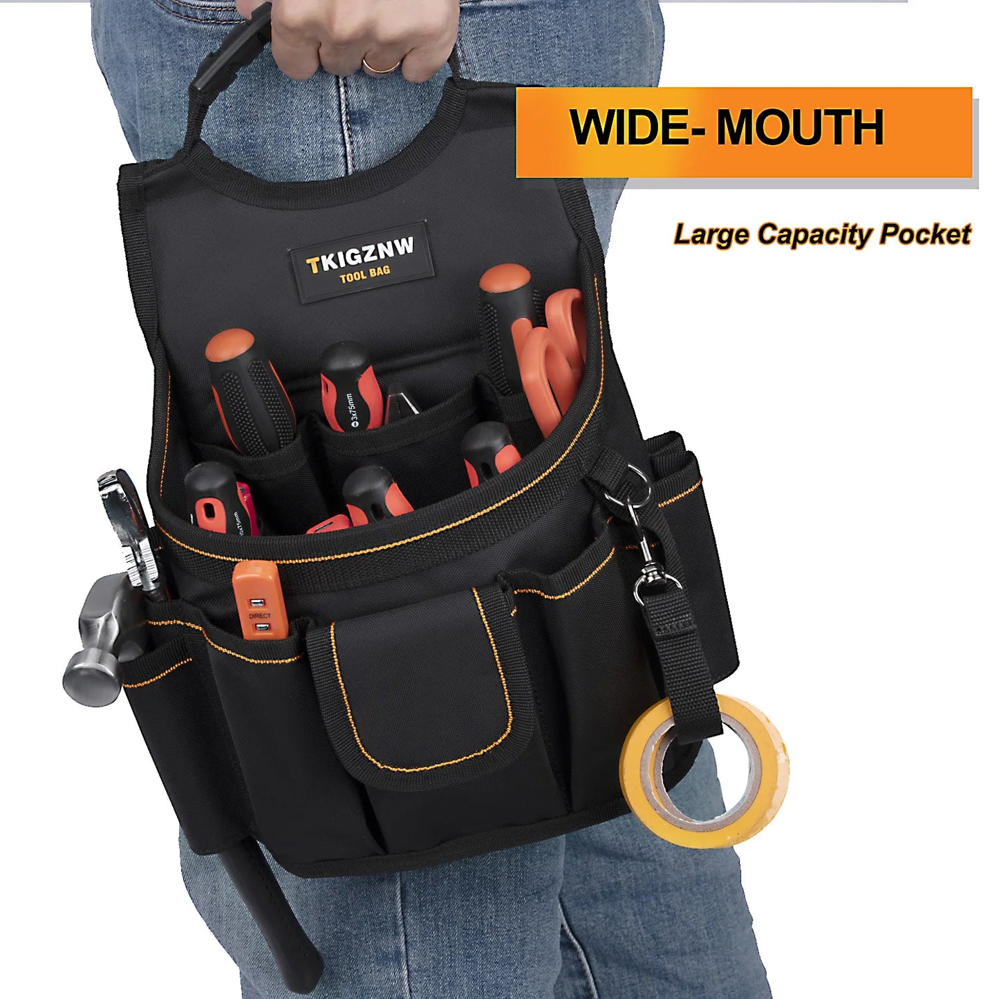 TkigznwTool Belt Bag 18 Pockets Tool Pouch