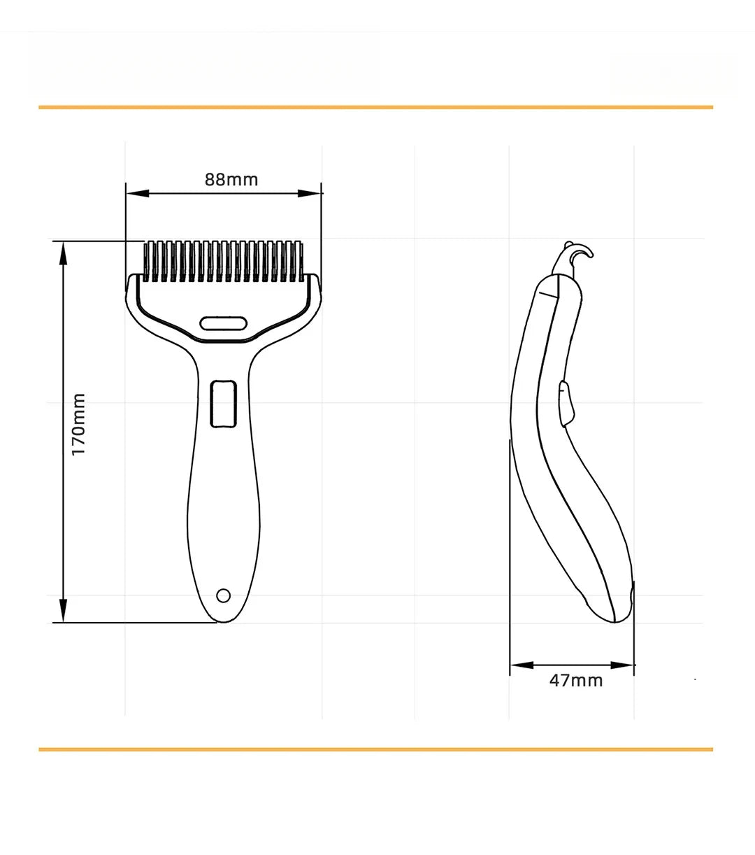 Pet Hair Removal Comb Curved Stainless Steel Teeth for Dogs Cats Detangling Brush for Long Thick Hair Professional Grooming Tool