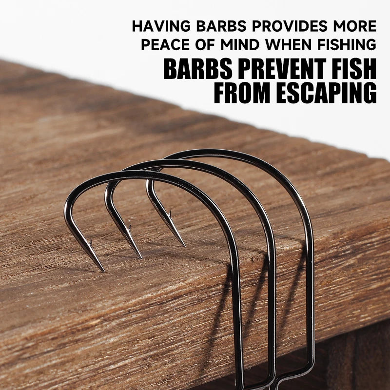 SUPERCONTINET 10pcs/lot Fishing Soft Worm Hooks High Carbon Steel Wide Super Lock Fishhooks Lure Softjerk Hooks