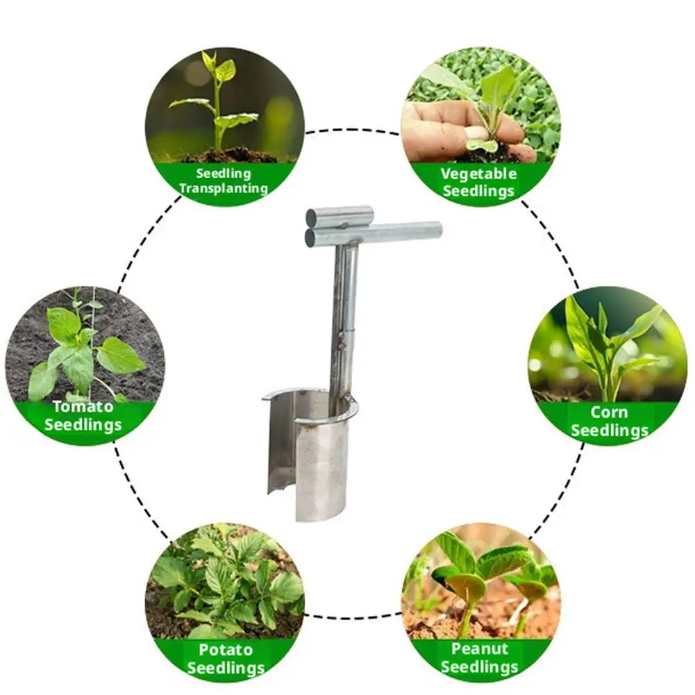 Stainless Steel Seedling Transplanter Handheld Planting Tool Wear-resistant Soil Sampler For Plant and Fruit Tree
