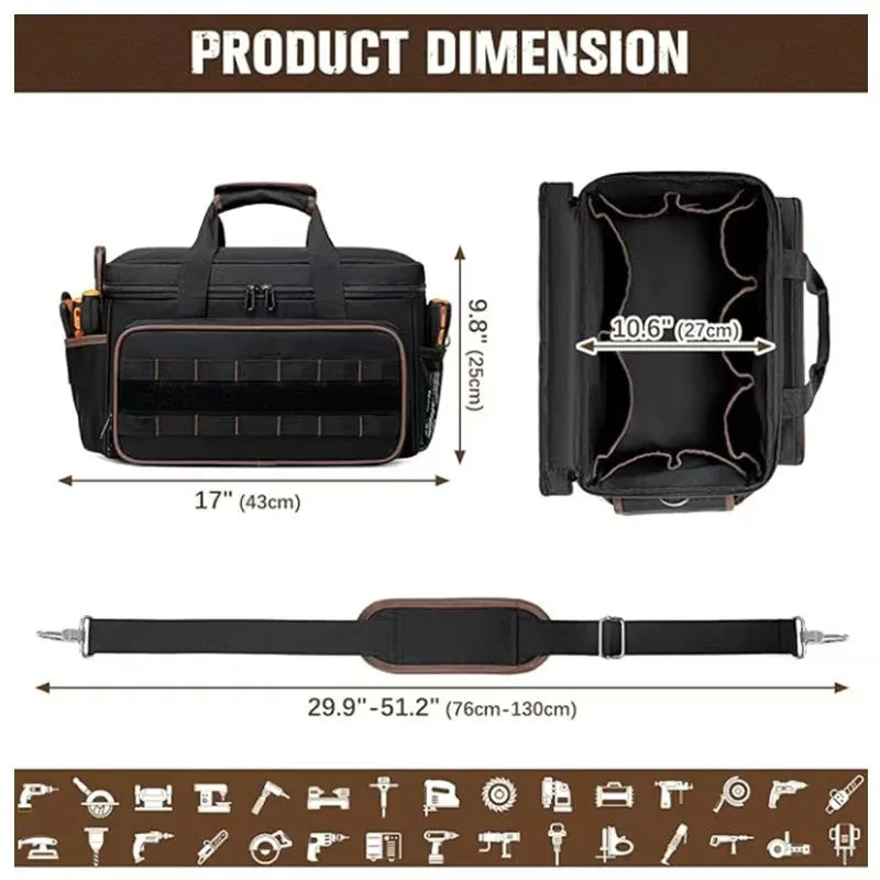 DGEV Tool Tote, Tool Bag Organizer, Electrician Tool Bag,  Tool Bag, Tool Caddy, Tool Bags for Electricians