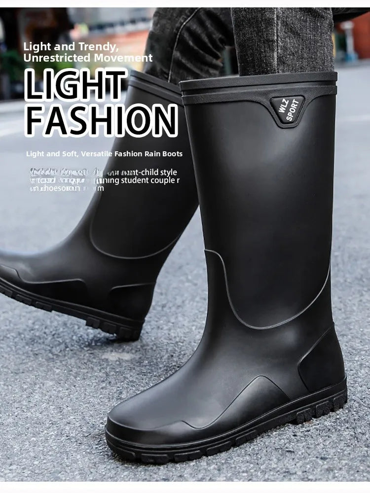 German Style Thickened Long High-Tube Rain Boots Men's Anti-Slip Outdoor Camping Fishing Snake Bite Proof Water Shoes